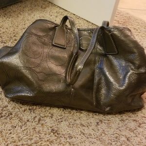 Silver/Grey Coach Bag